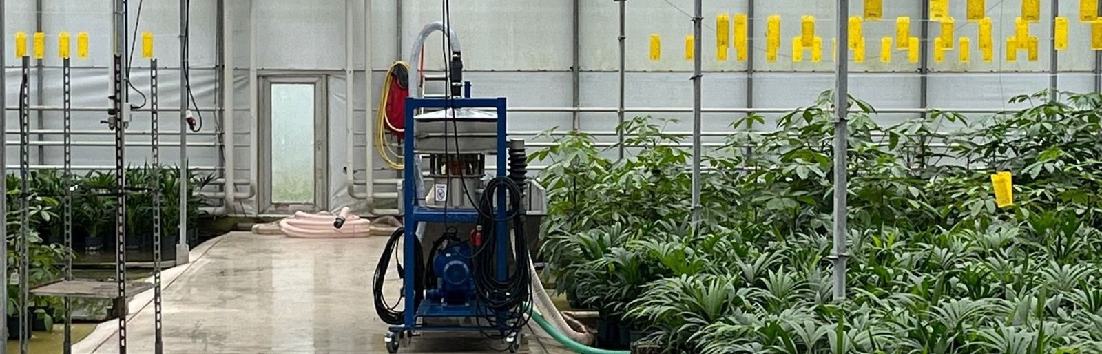 Praktische toepassing van de krooshapper Gezuiverd water wordt teruggepompt